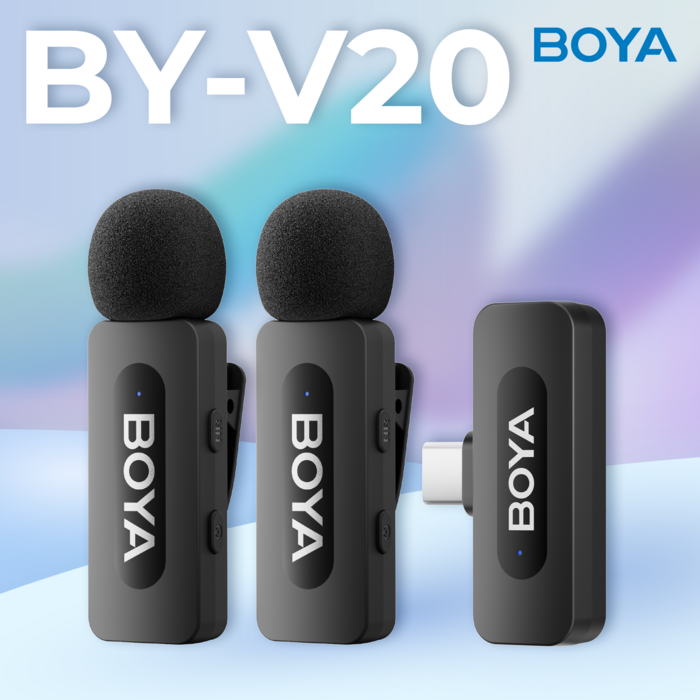 Бездротовий петличний мікрофон BOYA BY-V20 Type-C Black