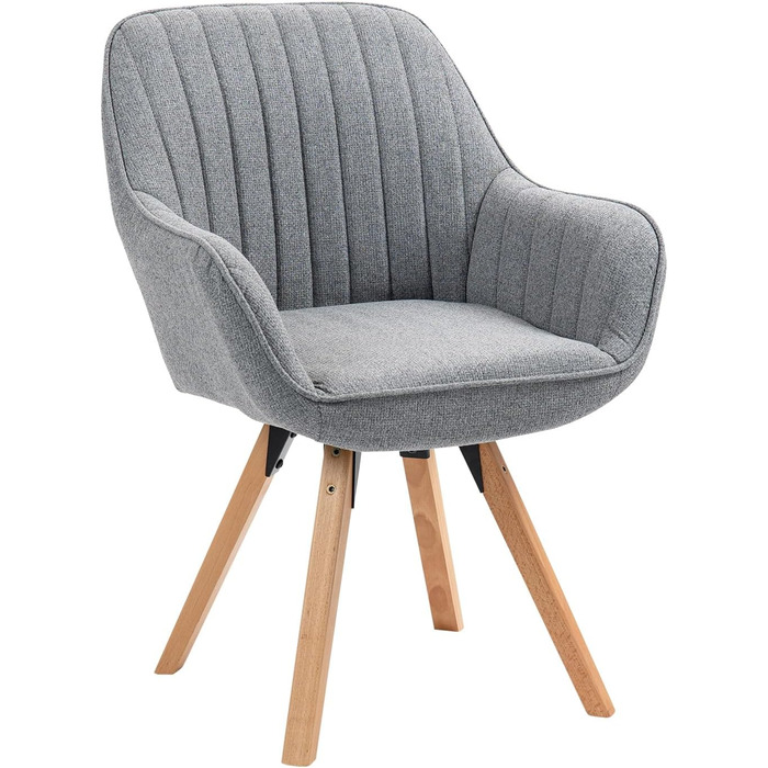 Крісло для їдальні Cosy: обертове, з підлокітниками, сіре. З масивних дерев'яних ніжок, для вітальні, кухні, робочого кабінету.