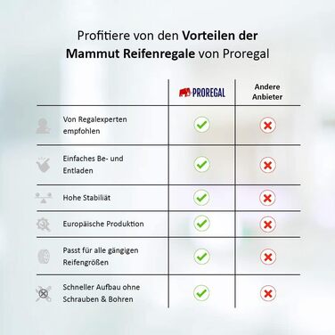 Стелаж для шин PROREGAL Dino, 180x120x50 см, чорний, до 12 шин, вантажопідйомність 150 кг | для гаража, підвалу, майстерні