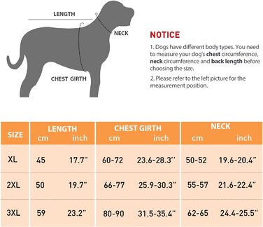 Зимова куртка для собак Bwiv, жилет для великих собак, тепла вітрозахисна куртка для собак, флісовий одяг для домашніх тварин, халат на липучці, для захисту живота, світловідбиваючі зимові куртки, отвір для повідця XXL (довжина спини 47 см, груди 68-80 см