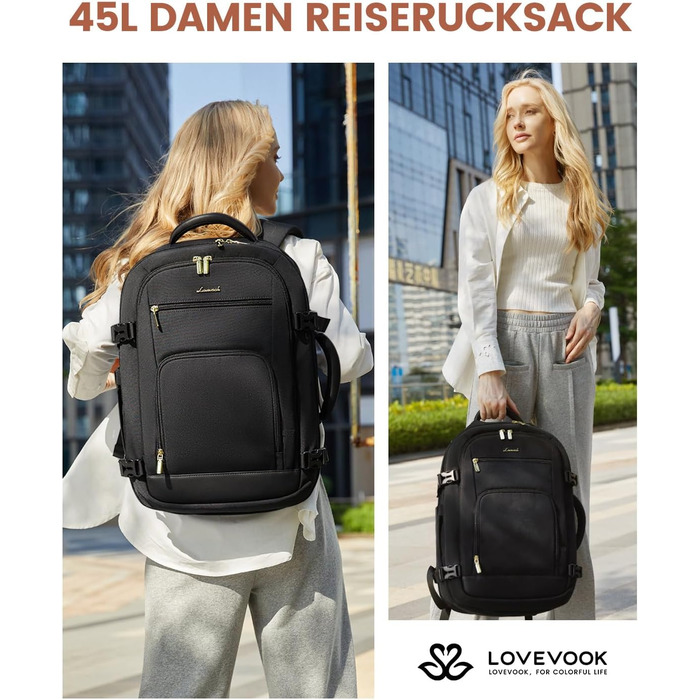Рюкзак для ручної поклажі LOVEVOOK 40L, для ноутбука 17