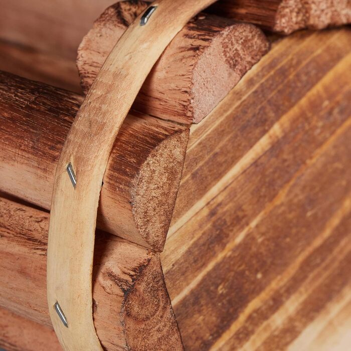 Relaxdays Квітчаки з дерева, 2 шт., декор для саду, половина квіткового горщика, вінтажний дизайн, 11x20x9 см, натуральне дерево