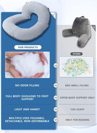 Подушка для читання INSEN (Сірий, Базова)