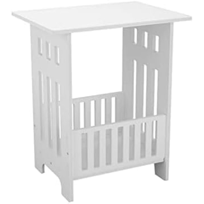 Нічний столик 32x26x40 см сучасний квадратний білий з місцем для зберігання