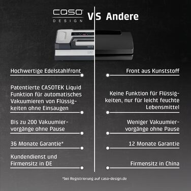 Вакууматор CASO VRH 800 Advanced Pro для продуктів та рідин, насос 20 л/хв, подвійний шов 30 см, корпус із нержавіючої сталі, комплект з пакетами та контейнерами