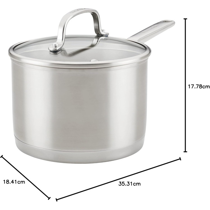 Сковорода гриль KitchenAid 71012 з нержавіючої сталі з антипригарним покриттям, 7.5 л, срібна