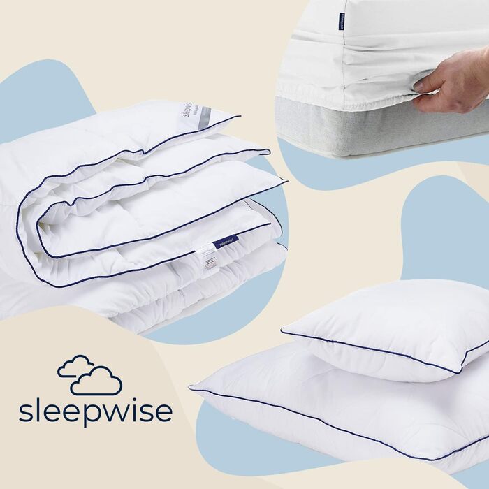 Комплект постільної білизни SLEEPWISE зимовий 135x200, бавовна, KO TEX, світло-сірий, в т.ч. наволочка 80x80