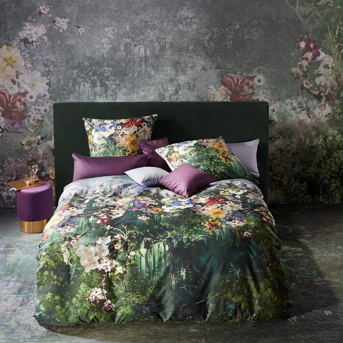 Постільна білизна fleuresse Mako Satin Bed Art S Floral Sage 1 підковдра 135 х 200 см 1 наволочка 80 х 80 см