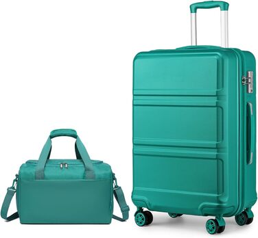 Набір валіз та дорожньої сумки KONO 55см (2 шт.) – кремовий колір, підходить для ручної поклажі