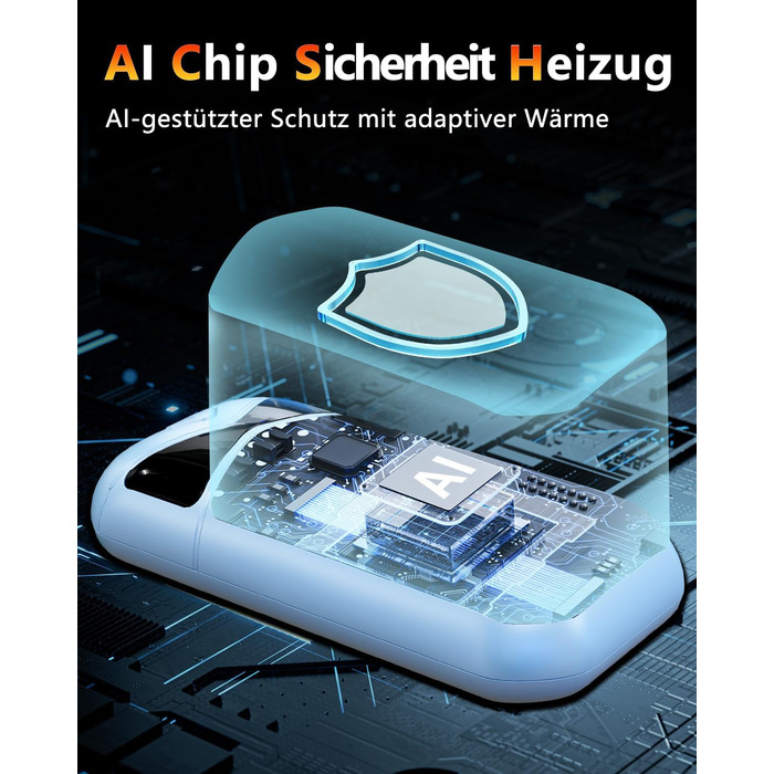 Електричні грілки для рук DDKJ, 2 шт., 7000mAh, з магнітом, 3 режими нагріву до 55°C, для дітей, чоловіків, жінок (блакитні)
