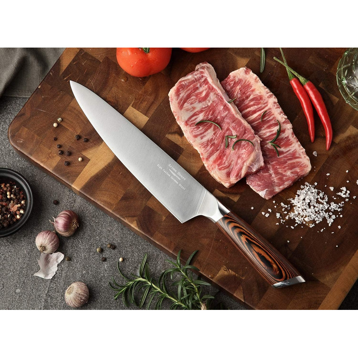 Професійний ніж для кухні Nakiri, 7 дюймів, ніж-сіка, з високоякісної нержавіючої сталі, гостре лезо для кухні та ресторану