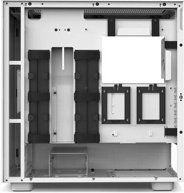 Корпус для ігрового ПК NZXT H7 ATX Mid-Tower, білий, скляна бічна панель, USB-C, готовий до водяного охолодження