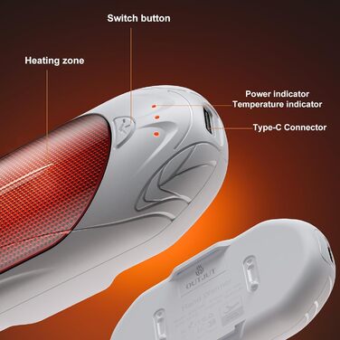 Електричні грілки для рук OUTJUT 6000mAh, 2 шт., USB, 3 режими нагріву, для спорту, кемпінгу, подарунок