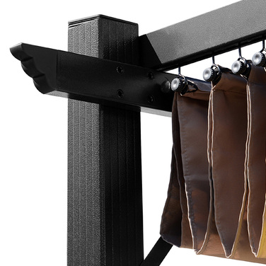 Альтанка Outsunny Pergola 3 x 4 м з регульованим тканинним дахом з алюмінію, сонцезахисним навісом для тераси та саду в сірому та коричневому кольорах