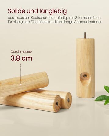 Стійка для одягу VASAGLE, дерев'яна, з 8 гачками, для передпокою, RCR010B01 (Капучино-бежевий)