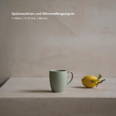 Набір чашок KIVY Tassen Set 6 шт. по 400 мл: великі чашки для кави та чаю, керамічні, кольорові, сучасний дизайн