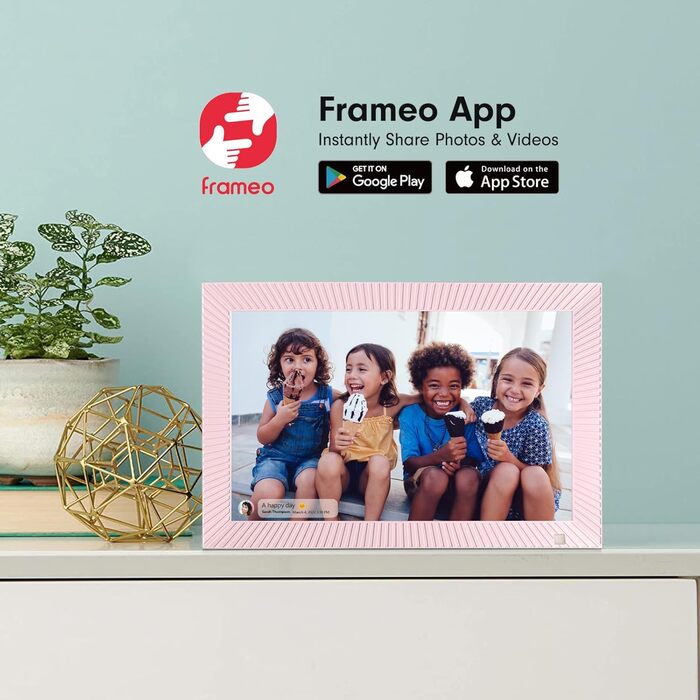 Цифровий фоторамка Cytem 10.1 дюйма з Wi-Fi, 32GB, сенсор руху, автоматичне поворотом, IPS 16:10 дисплей, сенсорний екран (рожевий)