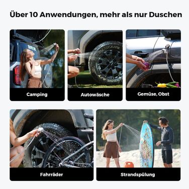 Портативна душова кабіна FLEXTAILGEAR Tiny Shower з помпою, 2.2м шланг, USB-C зарядка та 2 режими економії води, для відпочинку, подорожей, саду, пляжу та тварин