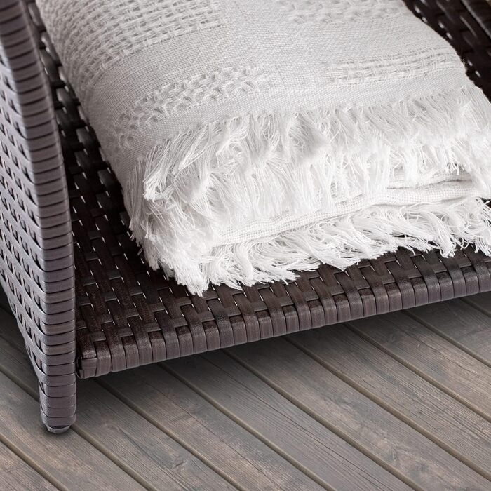 Журнальний столик Casaria Poly Rattan зі стільницею з ДПК, 45x45x40 см, 80 кг, стійкий до погодних умов, коричневий