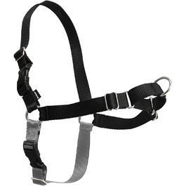 Легка прогулянкова шлейка PetSafe, шлейка для собак із захистом від тяги, зменшує блювоту і кашель, з повідцем довжиною 1,8 м, Розмір L, Чорний Чорний L