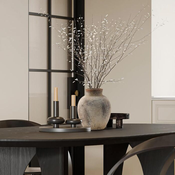 Керамічна ваза для квітів ручної роботи, 15.2 см, богемний стиль, декор для дому, теракота, сіро-коричневий колір