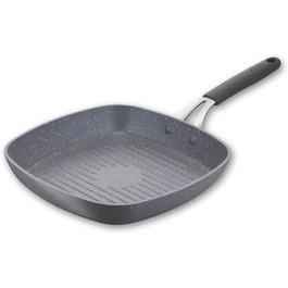 Гриль-пательня Lagostina Tempra Mineral з антипригарним покриттям, 26 см, сталь/алюміній, силіконовий ручка, ефект каменю, для всіх типів плит