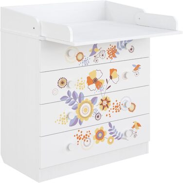 Комод-пеленальник Shefa Kids 800 білий - якісний комод з пеленальним столиком для дитячої кімнати