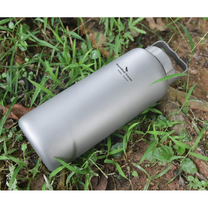 Фляга для води iBasingo 1050 мл, титанова, спортивна, для туризму та кемпінгу, з широким горлом, без витоку, Ti3005D/Ti3006d