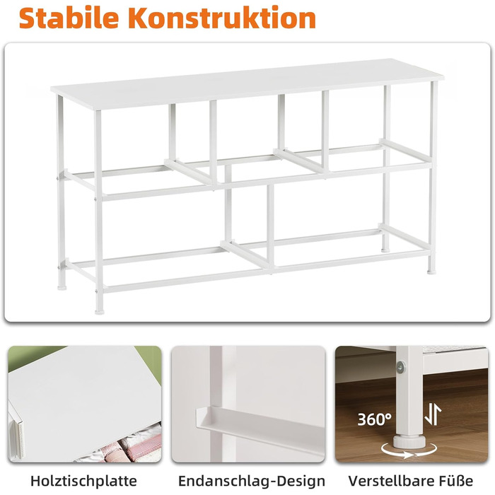Тумбочка з шухлядами Somdot, тканинна тумбочка, біла тумбочка для спальні, вітальні, прихожої, 5 шухляд, 30x100x52.5 см