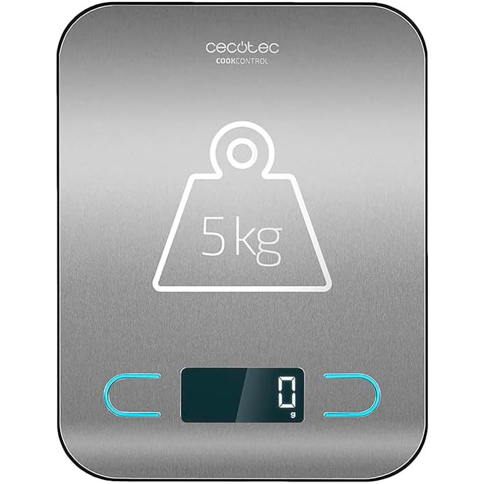 Кухонні ваги Cecotec CookControl Digitale: точність 1 г, платформа з нержавіючої сталі, антифрегатне покриття, LCD-дисплей, 5 кг