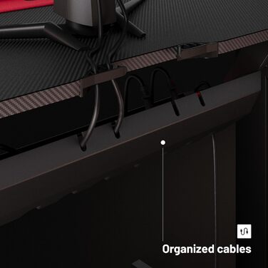 Ігровий стіл Diablo X-Mate 160x75x75 см: ергономічний стіл з карбоновою стільницею, тримачем для навушників та підставкою для напоїв