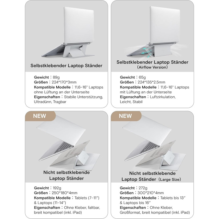 Підставка для ноутбука MOFT, складний, регульований кут нахилу, для MacBook Air/Pro 11-16