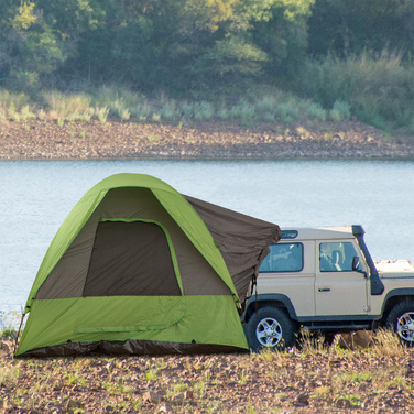 Автомобільний намет Outsunny Camping Tent на 4-5 осіб, 300 x 300 x 230 см, виготовлений зі скловолокна та поліестеру, зелений, ідеально підходить для пригод на свіжому повітрі