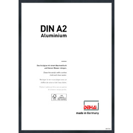 Рамка для плаката DEHA алюмінієва Tribeca / 42x59 ,4 см (А2 / / Структура чорний матовий / Фоторамка / Фото / Колаж головоломка / алюміній