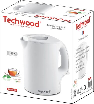 Електричний чайник Techwood, 1 л, білий