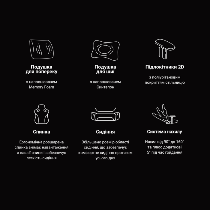 Крісло ігрове Anda Seat Phantom 3 Dark Grey Fabric Size L