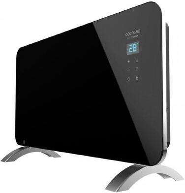 Конвектор Cecotec Ready Warm 6750 Crystal Connection з глянсовою панеллю, 2000 Вт, WiFi, термостат, таймер, підставка, для ванної кімнати (IP24), тихий, білий (чорний, 1500 Вт)