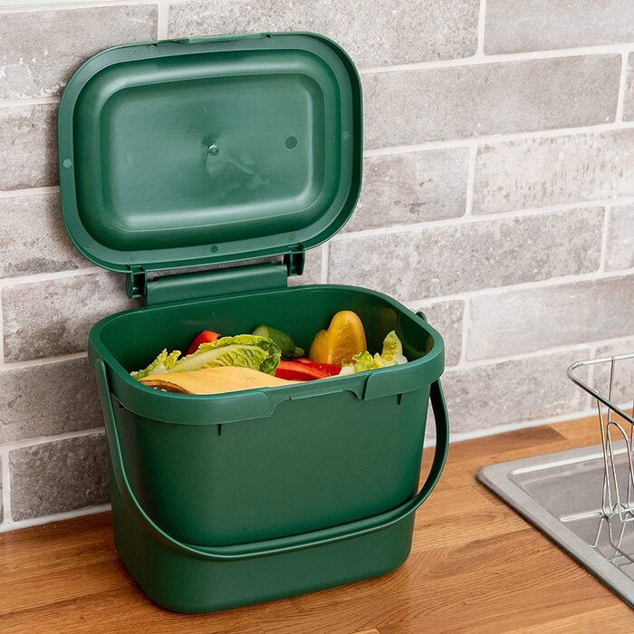 Контейнер для компосту харчових відходів для кухні, виготовлений із переробленого пластику, (Air Blue, Compost Caddy)
