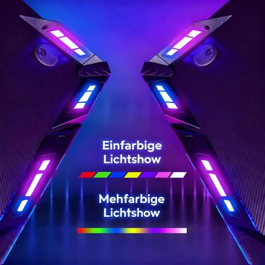 Ігровий стіл YRHome з RGB-підсвічуванням та підставкою для навушників, білий (160x60x75 см)