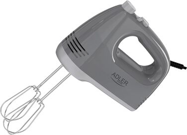 Міксер ручний ADLER 750W з насадками (вінчик, гак, лопатка, сепаратор) сірий