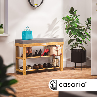 Лавка для взуття FSC® сертифікована деревина акації 70x33x48см