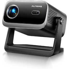 Портативний проєктор Beamer з автофокусом та корекцією трапецеїдальних спотворень, WiFi, Bluetooth, Full HD 1080P, LED, 145°, 50% Zoom, для домашнього кінотеатру та мобільного використання, чорний