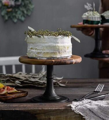 Підставка для тортів Nuptio Rustikaler: дерев'яна, діаметр 25 см, для весілля, дня народження, дитячого свята