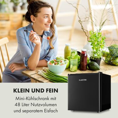 Холодильник Klarstein Neo: міні-холодильник для напоїв та догляду за шкірою, 46 л, чорний