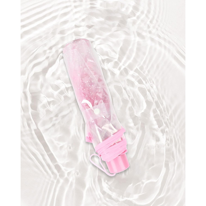 Кишеньковий парасольку Milya Прозорий надлегкий ручний парасольку Прозорий візерунок квітки цвітіння сакури Складний портативний, рожевий