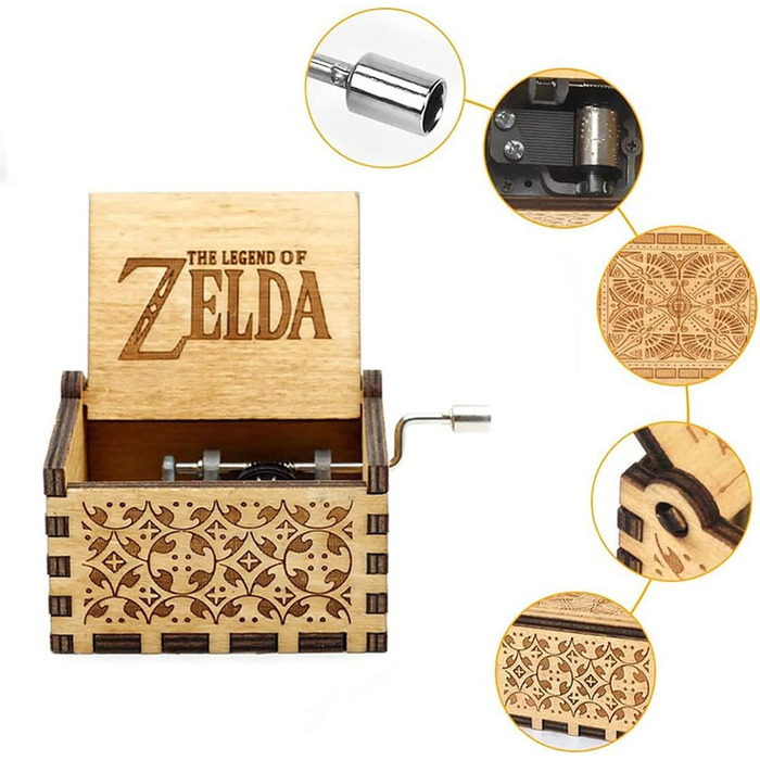 Музична скринька Cuzit Zelda з дерева 6,5х5,5х3,7 см бежева