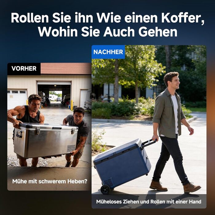 Автомобільний холодильник AAOBOSI 95л: Електричний компресорний бокс, IPX4 водонепроникний, -20°C до +20°C для авто, кемпінгу, подорожей