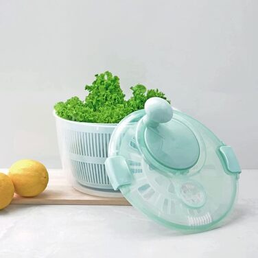 Мийка для салату, сушарка для салату на 5 літрів, крутилка для салату з кошиком для миття овочів, побутовий дегідратор для фруктів, ручна машина для чищення салату для кухні, синя