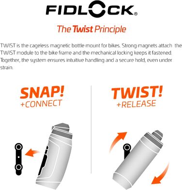 Пляшка для води Fidlock з роз'ємом Twist Size (чорна, 590 мл)