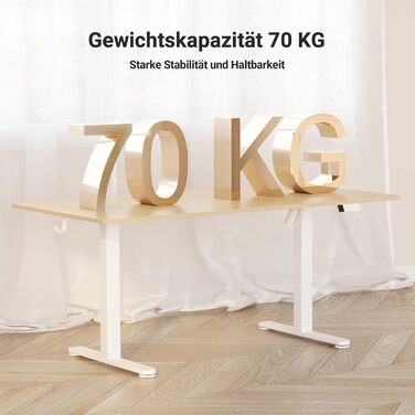 Регульований стіл Claiks 120x60 см: електричний, з пам'яттю, з гачками | Стіл для стоячи/сидячи